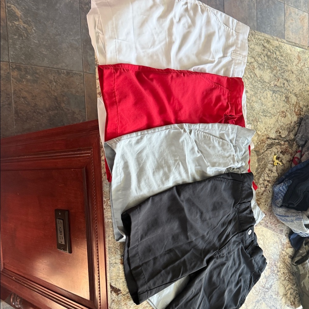 Set of Four Casual Shorts - Red, White, Gray, Black. PUMA